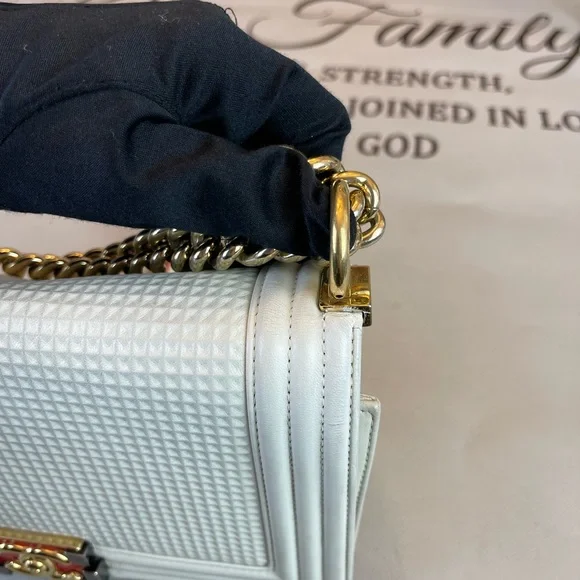 CHANEL Leather Medium Cube Boy Bag Shoulder Bag - Picture 6 of 15